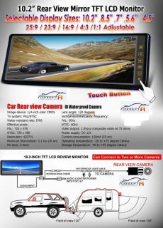 New 10 2" Color Rear View Mirror Wireless Camera Back Up Reverse Backup Monitor