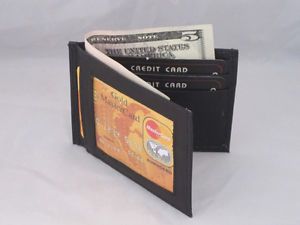 Wallet Slim Outside ID Money Credit Card Thin New Black