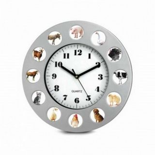 Fineline 00665 Wall Clock Animal Farm w Real Farm Animal Sounds Hourly