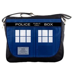 New Movie Vintage Dr Who Tardis Police Box School Laptop Notebook Messenger Bag