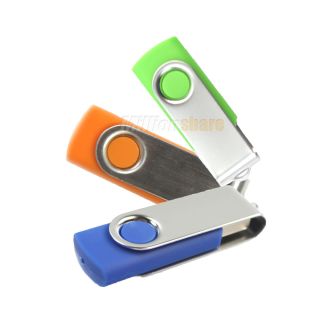 3 x USB 2 0 1g 1GB Flash Memory Drive Thumb Swivel Blue Orange Green Laptop PC