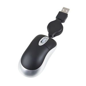 750mm 75cm Retractable Slim USB Optical Mini Scroll Mouse for Laptop PC Notebook