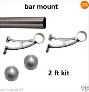 8 ft. Solid Brass Bar Foot Rail Kit