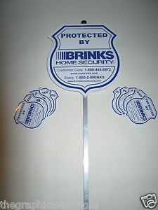 Brinks Home Security Yard Alarm Sign and ADT'L 12 Non Reflective Decal Stickers