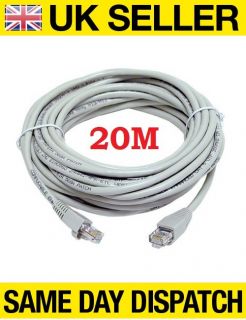 20M Cat5e RJ45 Ethernet LAN Network Patch Lead Cable