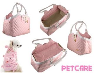 Gorgeous Pet Dog Cat Carrier Tote Handbag Diamond Stitch Style