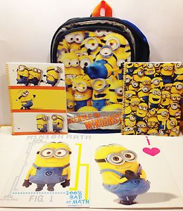 ME 2 Minion 3D Backpack Notebooks Folders Back 2 School Supplies Set