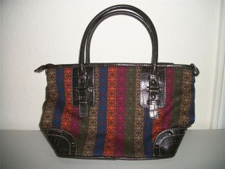 Relic Dark Brown Multicolored Baguette Purse Handbag