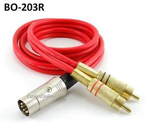 3ft Bang Olufsen 5 Pin DIN to 2 RCA Red Audio Cable CablesOnline Bo 203R