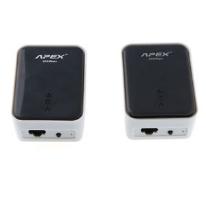 2X 200Mbps Mini HomePlug Network Extender AV Powerline Adapter Kit Ethernet