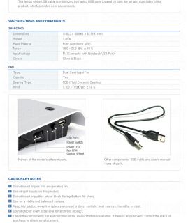 Dual Fan New Zalman ZM NC2000 Black Color Laptop Cooling Pad Cooler Stand USB