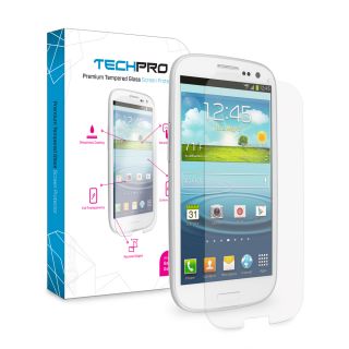 Techpro Premium Tempered Glass Screen Protector for Samsung Galaxy S3 s III New