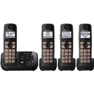 New Panasonic KX TG4734 1 9 GHz DECT 6 0 4 Handset Cordless Phone System Black 885170055063