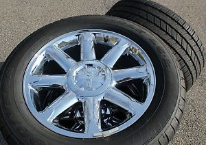 Used GMC Yukon DENALI OEM Chrome 20 Wheels and Tires with TPS sensors