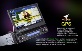 ES788US 7" TFT HD Touch Screen 1 DIN Car DVD Player GPS iPod TV