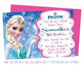 Princess Frozen Disney Printable Custom Birthday Party Invitation 0080
