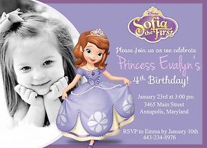 Sofia The First Princess Printable Birthday Party Invitation