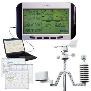 Dr Tech Pro Wireless Weather Station w PC Software Solar Powered Transmitter