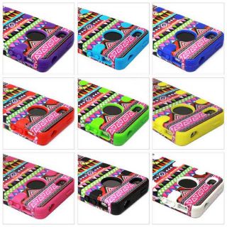Hybrid Silicone Rubber Cover Case for Apple iPhone 4 4S