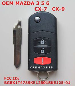 XLNT Mazda CX7 CX9 Keyless Entry Remote w Blank Key Bgbx1t478ske12501ske125