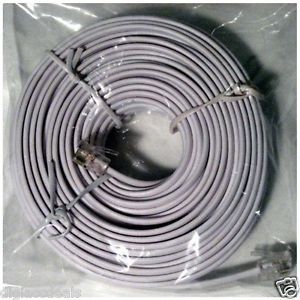 50 ft Telephone Extension Cord Phone Cable Foot White
