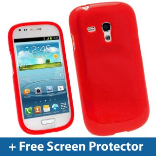 Red Glossy TPU Gel Case for Samsung Galaxy S3 III Mini I8190 Skin Cover Shell