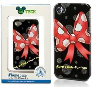 Disney Parks Minnie Mouse Bow iPhone 4 4S Case Screen Guard Clean Cloth New