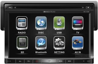 Soundstream VR 730B Indash Car Bluetooth DVD CD  USB Player 7" Monitor 1 DIN