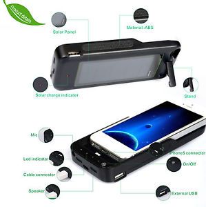 iPhone 5 Extended Solar Battery Charger External Case Cover 3000mAh Battery