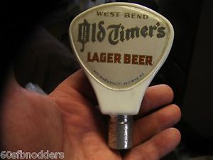 West Bend Beer Tap Knob Handle Vtg RARE Old Timers Lager Wisconsin 1950s Brewery
