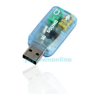 Computer Sound Cards USB Sound Audio Card Devices Adapter Blue JT1