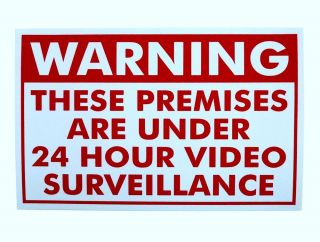 Home CCTV Surveillance Security Camera Video Warning Decal Signs