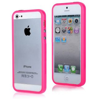 Bumper Case per Apple iPhone 5 Rosa Fucsia Cover Silicone Custodia