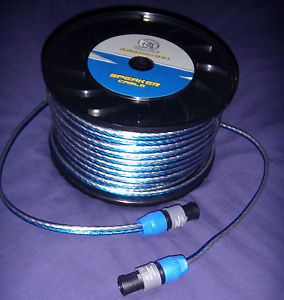 Speakon Cable 125' X2 12 Gauge Spool Custom Reel Amp Speaker Lead Wire Cord Foot