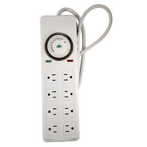 120V Power Strip w 8 Outlet Surge Protector Mechanical Timer Hydroponic HPS Grow
