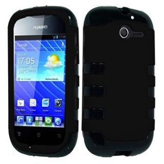 Black Huawei Ascend Y M866 Case Hybrid Dual Phone Cover