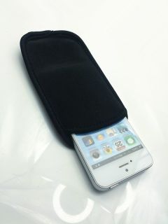 Black Elastic Neoprene Pouch Case Cover Screen Protector for Apple iPhone 5