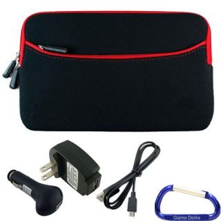 Neoprene Sleeve Case Cover Red and Chargers Nook Simple Touch with GlowLight