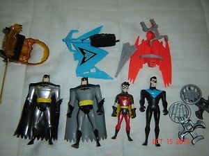 Batman Animated TV Action Figures 1999 Batman Robin Nightwing with Accessories