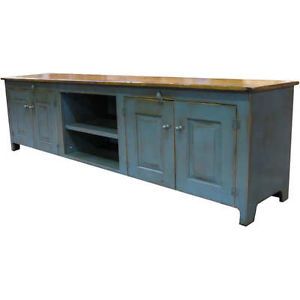 90 inch TV Console Handcrafted Painted TV Stand