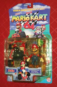 Toy Biz Video Game Superstars Mario Kart 64 Mario with Motorized Kart