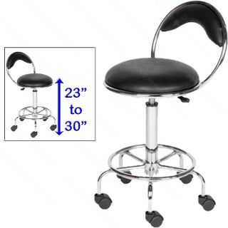 Black Footrest Adjustable Stool Salon Tattoo Spa Dentist Doctor Salon Equipment