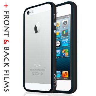 Black Mobc iPhone 5 Bumper Slim Fit Dual Layer Protection Case Front Back Screen