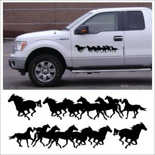 Decal Kit Running Horses for Farm Tack Box Stable Truck Horse Trailer in Black