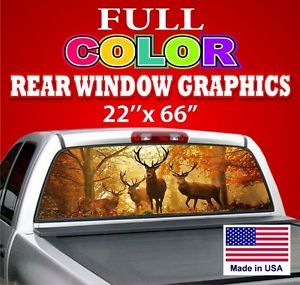 Truck Rear Window Graphic Decal Tint Hunting Deer Dodge Ford Chevy