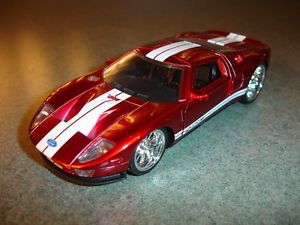 Collectible Red Diecast Jada Toys 2005 Ford GT Toy Car Doors Open and Close