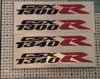 1340 or 1300 R Decals Pair Hayabusa GSXR Chrome Red