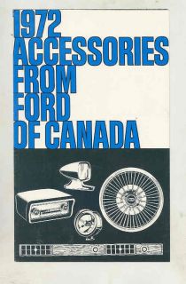 1972 Ford Car Truck Accessories Brochure Canada Mustang Thunderbird Pinto WT7685