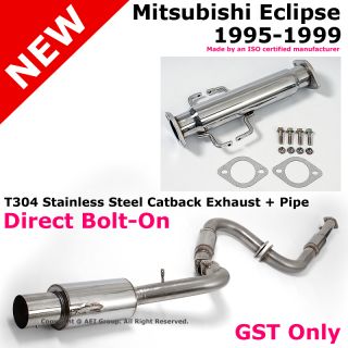 Mitsubishi Eclipse GST 95 99 Talon TSI Complete Catback Exhaust Muffler Pipe