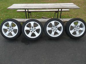 4 Used BMW Wheels with Snow Tires Center Caps TPM Stems and Tire Totes